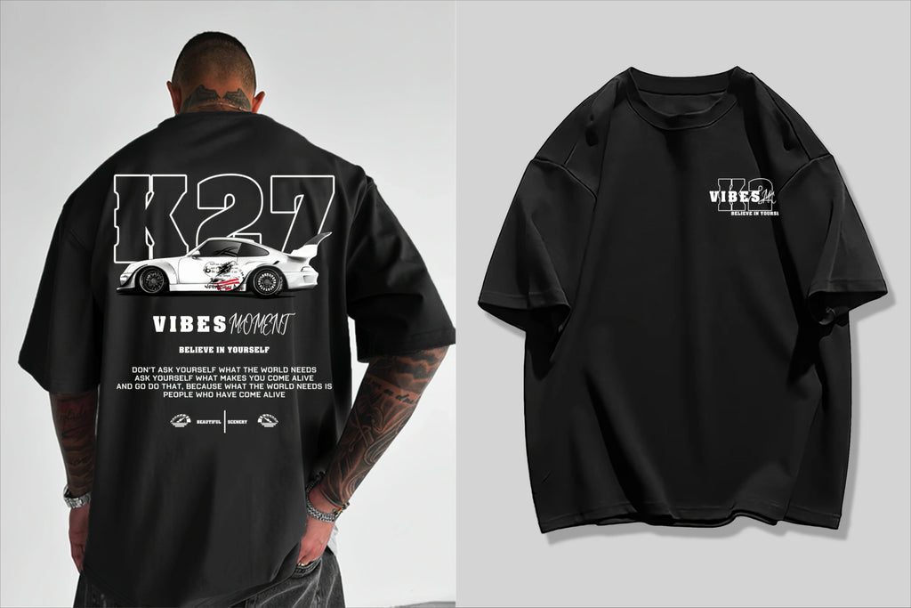 Super Cool Fashion Sports Car Graphic T-shirt Summer Men's 100% Cotton Round Neck Tops Casual Loose Hip-hop Streetwear