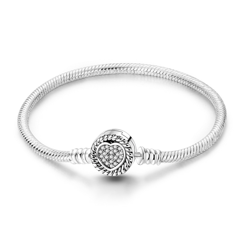 أساور من الفضة الإسترلينية عيار 925 بطول 17-20 سم على شكل فراشة على شكل ورقة البرسيم الأصلية تناسب خرز سحر DIY مجوهرات نسائية أنيقة