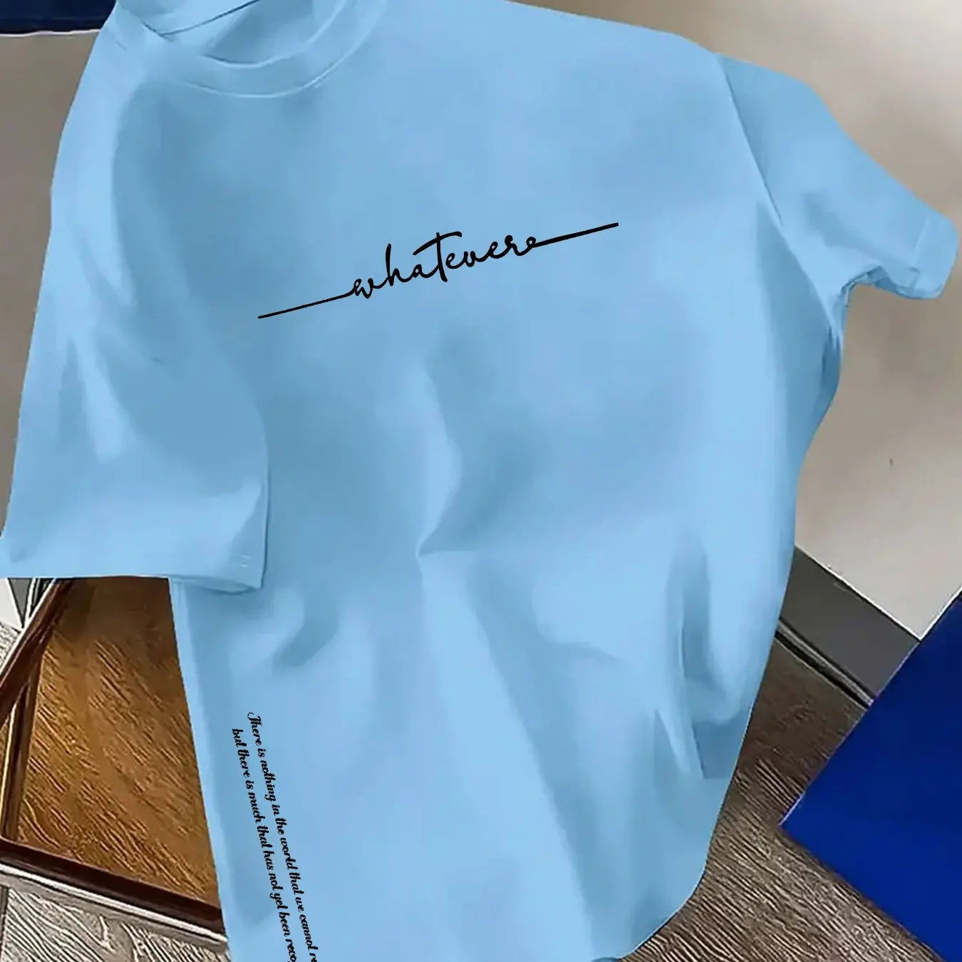 تيشيرت رجالي صيفي قطني 100%، عصري، كاجوال، رياضي، فضفاض، مقاسات كبيرة، مطبوع عليه حروف بسيطة، بياقة دائرية وأكمام قصيرة