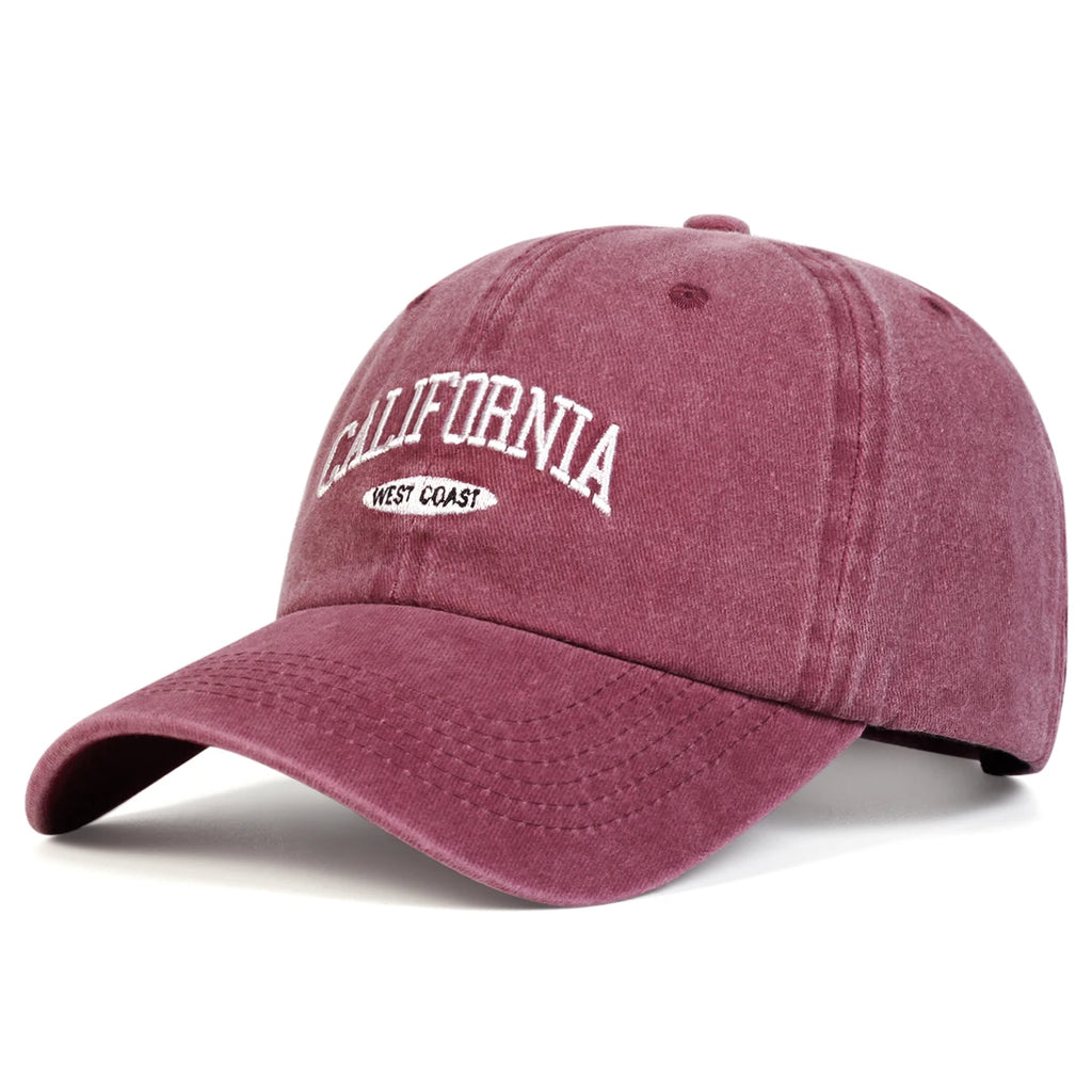قبعات بيسبول للجنسين من كاليفورنيا مطرزة بحروف قابلة للتعديل للربيع والخريف، قبعات كاجوال واقية من الشمس