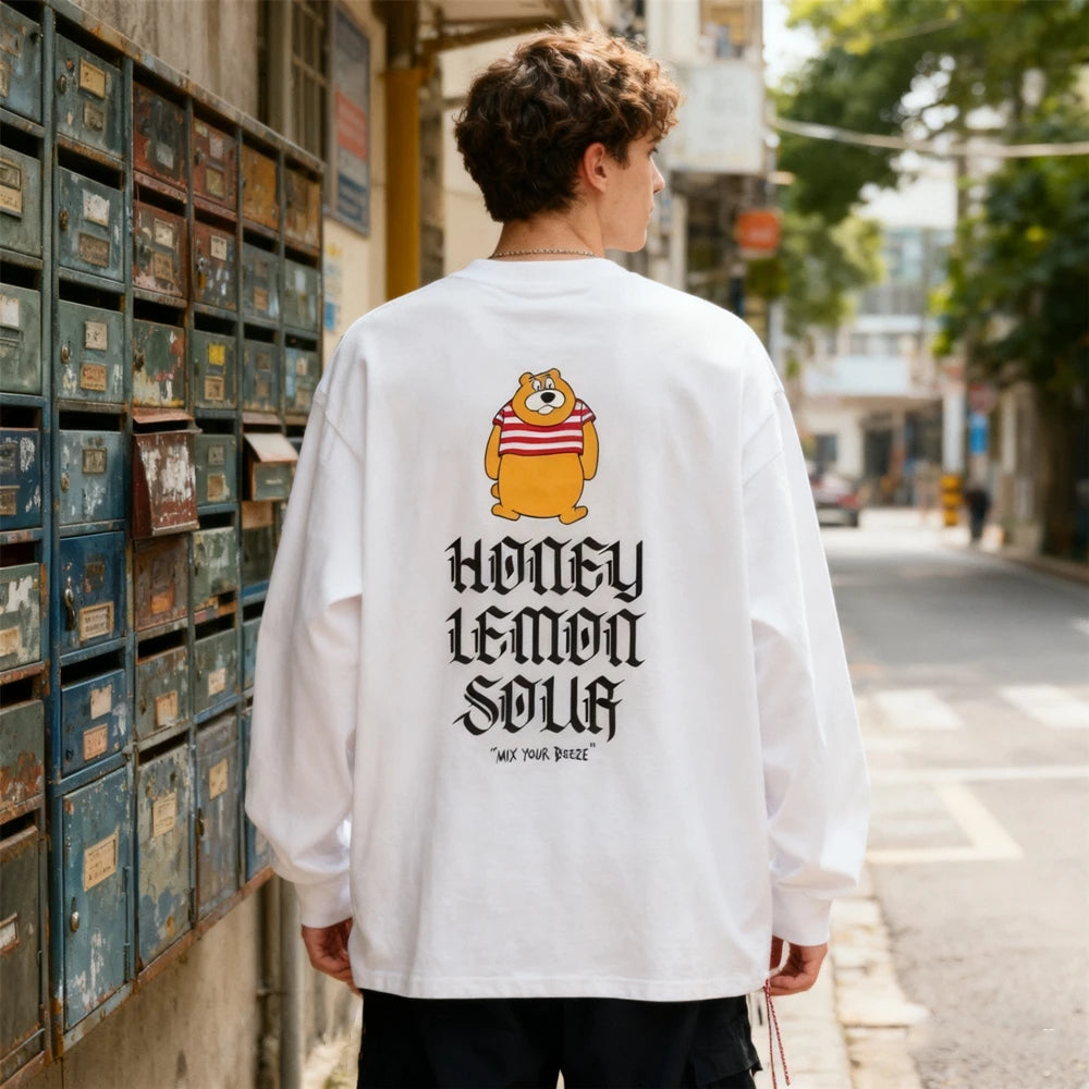 تي شيرت رجالي مطبوع عليه أفضل جودة من KUCLUT 1:1، بتصميم ياباني أنيق، مصنوع من القطن بنسبة 100%، بأكمام طويلة، ومقاسات كبيرة