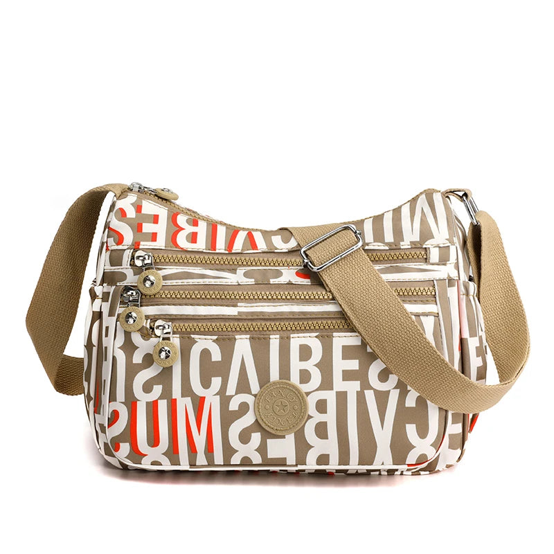 حقيبة كتف عالية السعة للنساء، حقيبة يد من النايلون المقاوم للماء، مناسبة للأمهات والتسوق والاستخدام في العطلات