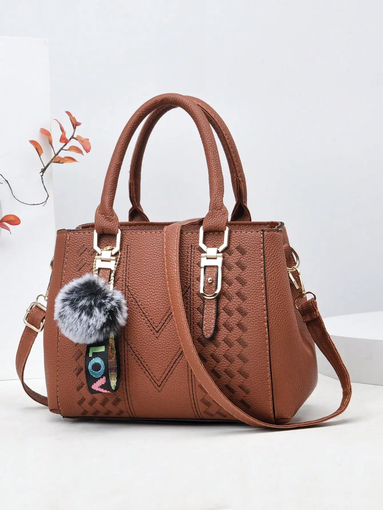 حقيبة كروس بودي مطرزة عصرية ذات سعة كبيرة للنساء، حقيبة يد للاستخدام اليومي