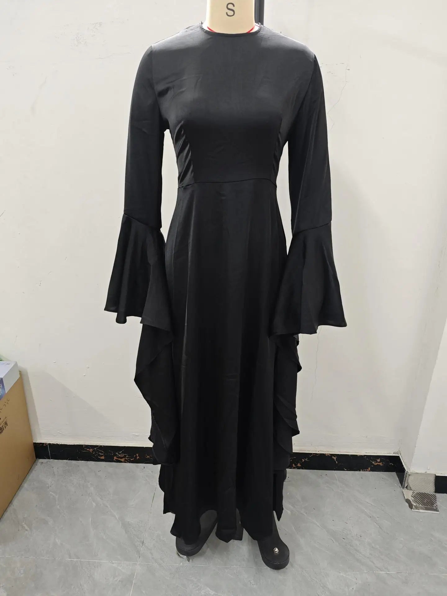 Dress For Women Elegant Solid Color Round Neck Casual Party Long Dresses Simple Sleeve Loose Evening Dresses Vestidos Para Mujer