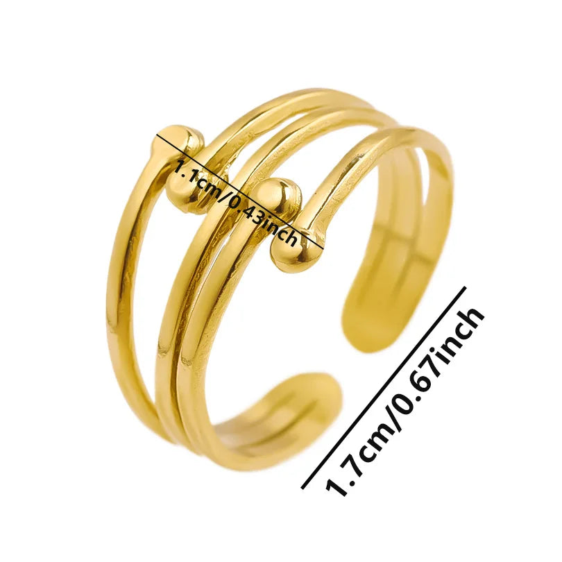 6 قطع/مجموعة خواتم أنيقة مطلية بالذهب الحقيقي من الفولاذ المقاوم للصدأ على شكل زهرة وقلب وحب وصليب خواتم مجوهرات للنساء والرجال إكسسوارات ساحرة