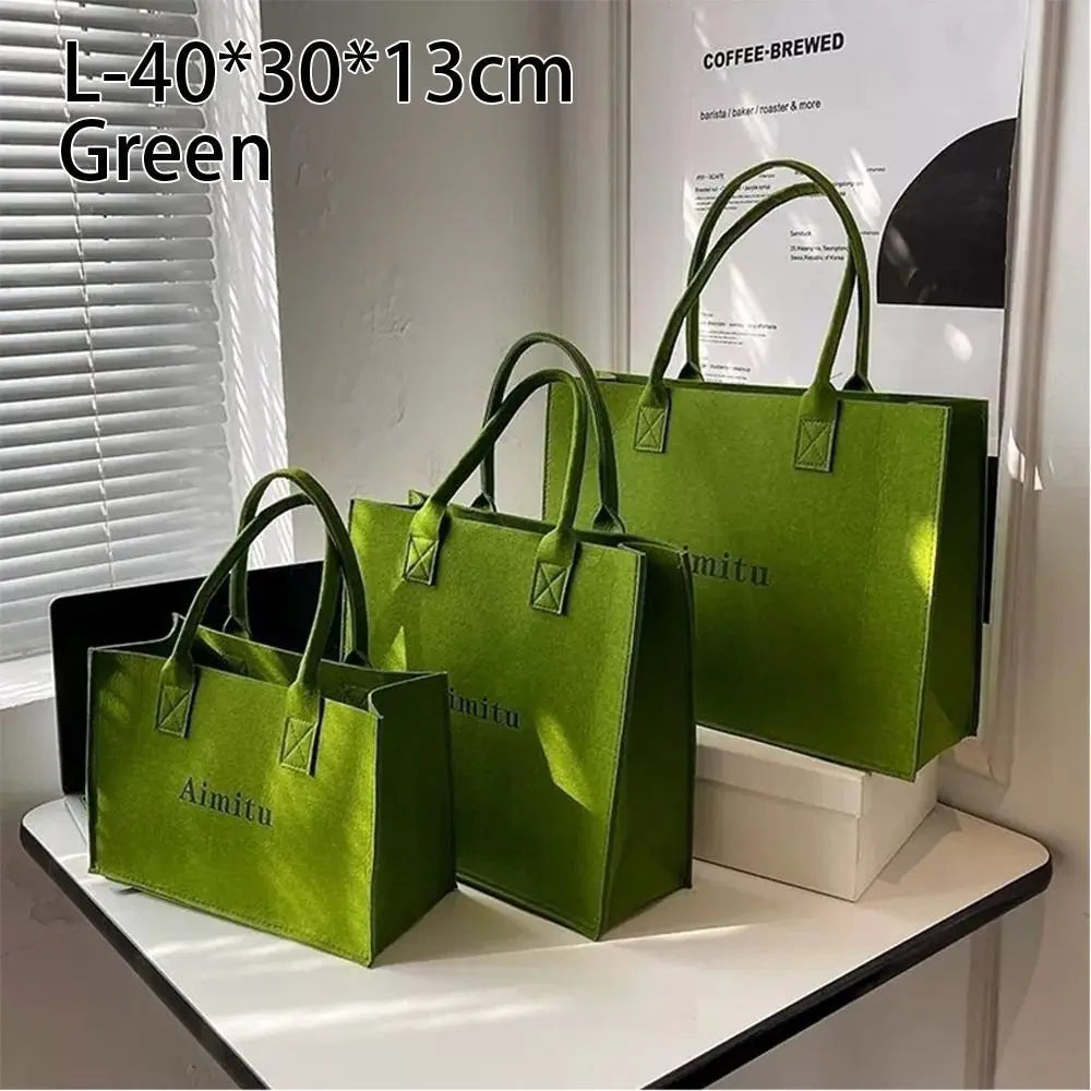 حقيبة كتف نسائية أنيقة S/M/L مصنوعة من اللباد، بسيطة بلون سادة، حقيبة رسول، حقيبة يد كبيرة السعة، حقائب سفر غير رسمية، حقائب كروس بودي