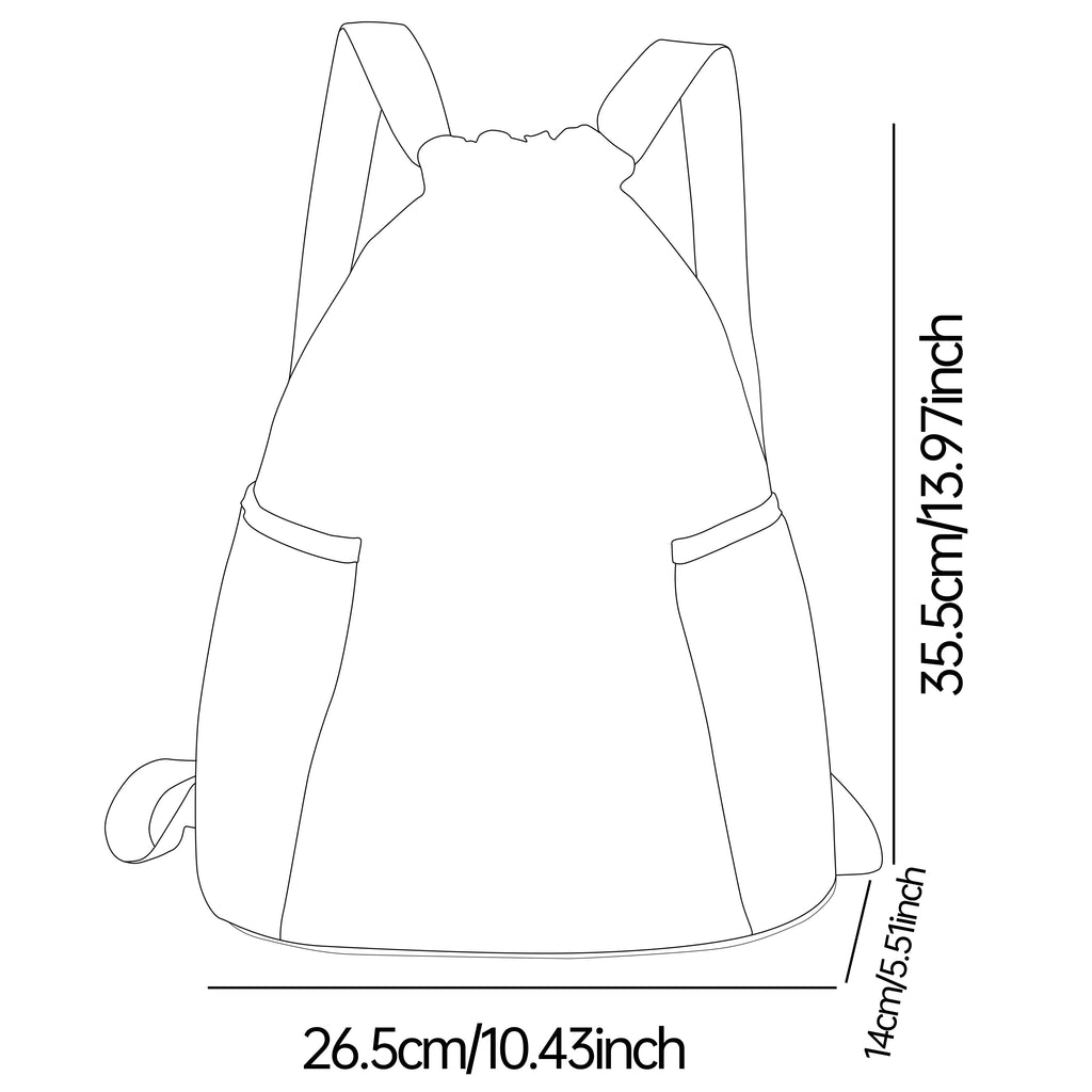 حقيبة ظهر برباط مطبوع عليها نمط قطة لطيفة - حقيبة لياقة بدنية متينة بسعة كبيرة، حقيبة ظهر رياضية للشاطئ