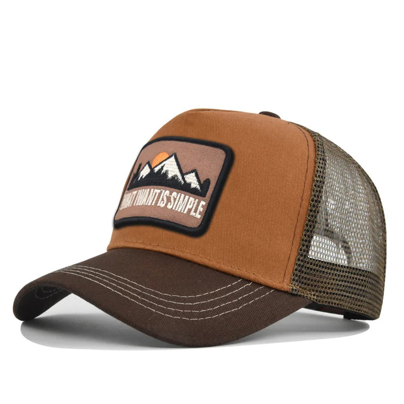 قبعة بيسبول مطرزة بشبكة قابلة للتهوية للنساء والرجال لعام 2025، قبعة واقية من الشمس للرياضات الخارجية وركوب الدراجات والسفر وقبعة شمس للأب