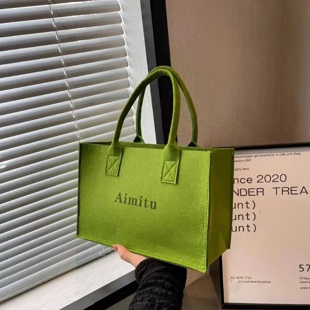 حقيبة كتف نسائية أنيقة S/M/L مصنوعة من اللباد، بسيطة بلون سادة، حقيبة رسول، حقيبة يد كبيرة السعة، حقائب سفر غير رسمية، حقائب كروس بودي