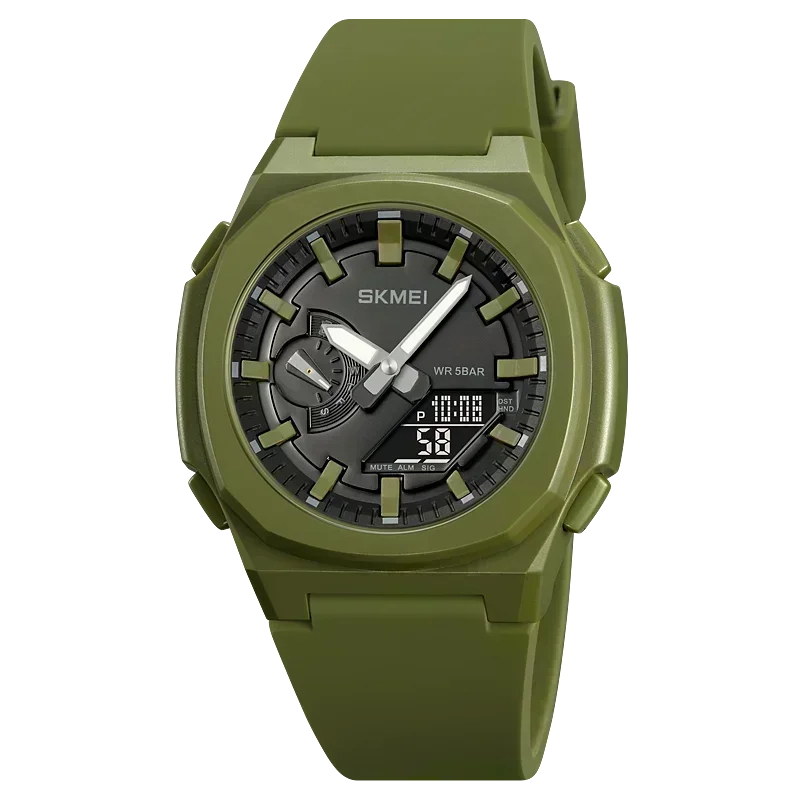 ساعة SKMEI الرياضية للرجال المقاومة للماء مع ساعة عد تنازلي ورمز 5 وساعة منبه وتاريخ وحركة رقمية يابانية 2091 2100 1816