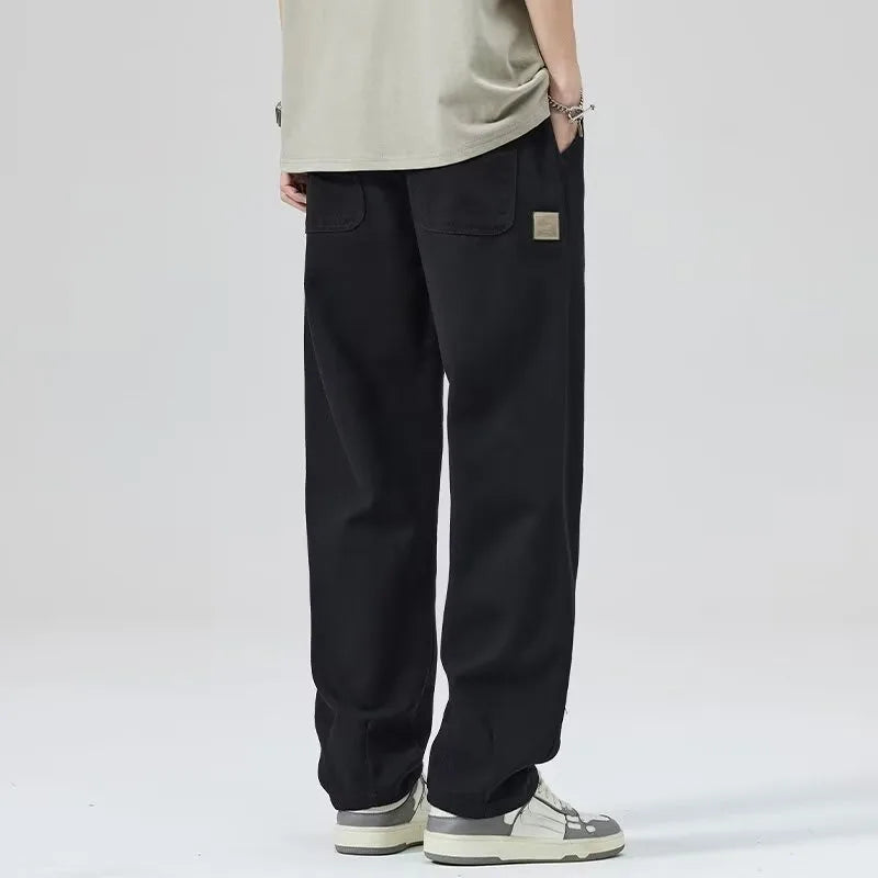Spring Autumn Men's Casual Loose Straight Leg Pants Versatile Youthful Sle Comfortable Sports Trousers for Teens And Adults