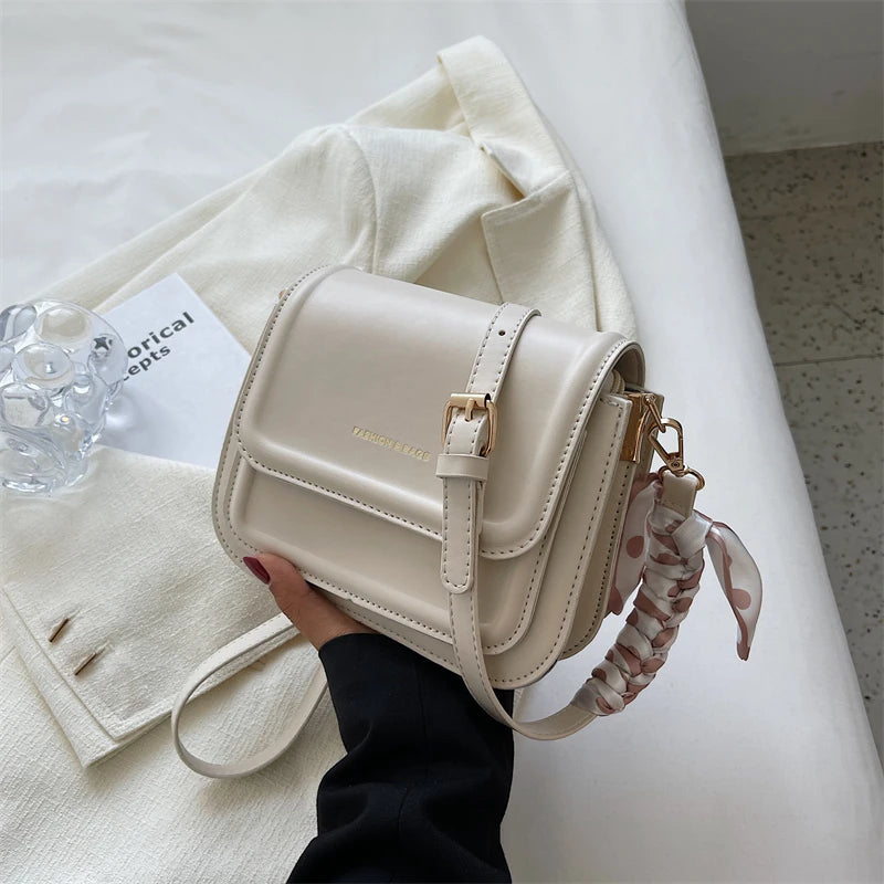 حقيبة كتف جلدية للنساء - حقائب كروس أنيقة، حقيبة تحت الإبط، حقيبة يد مربعة صغيرة