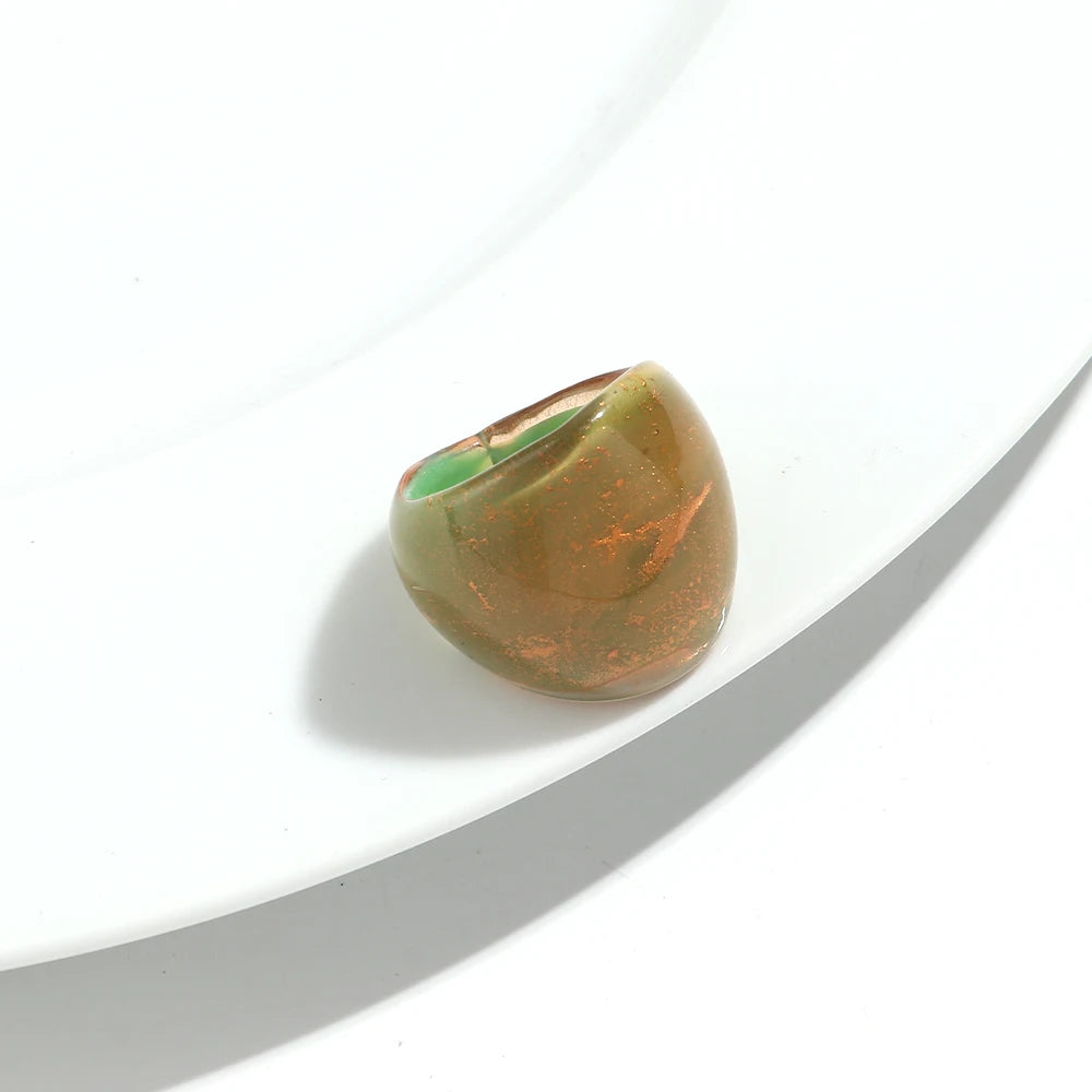 خواتم مورانو عتيقة سميكة للنساء، خواتم ليولي فريدة متعددة الألوان مخططة، مجوهرات عصرية، هدية عيد ميلاد