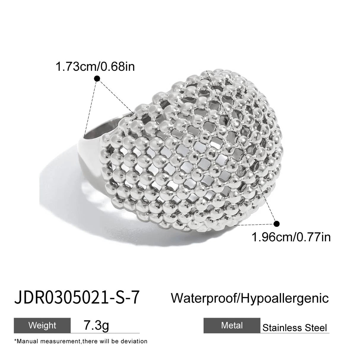 خاتم بتصميم هندسي أنيق من الفولاذ المقاوم للصدأ مطلي بالذهب عيار 18 قيراطًا، هدية مثالية للنساء.