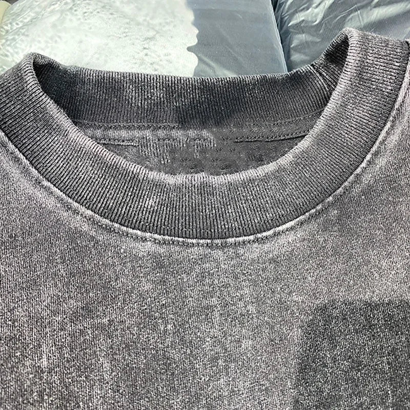 تي شيرت رجالي كاكتوس جاك 2025 بأكمام منسدلة وأكتاف منسدلة ونمط هيب هوب وسكيتبورد ستريت، مصنوع من القطن بنسبة 100%، مقاس 230 جرام