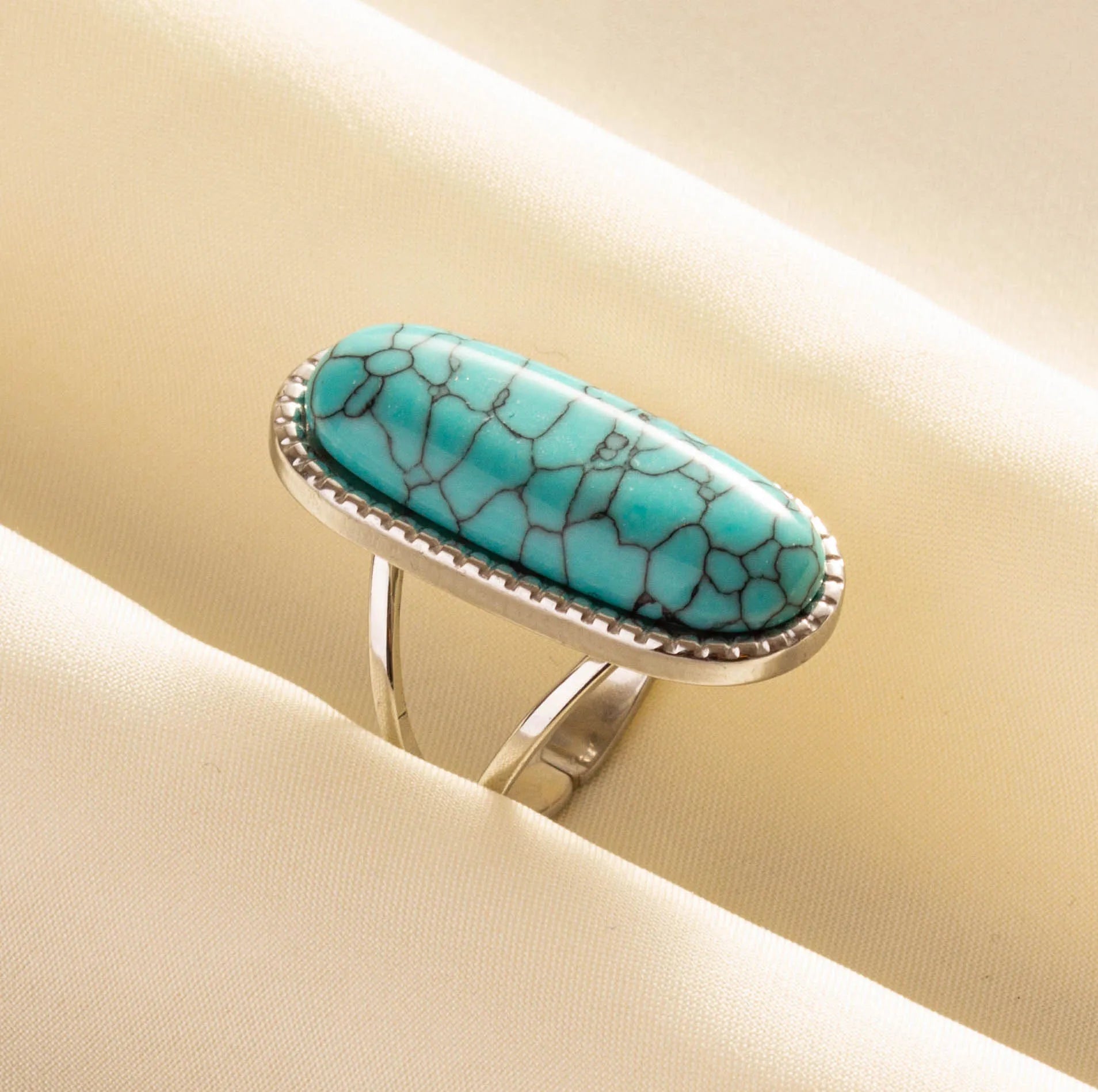 5 قطع من الخواتم الفنية البوهيمية المفتوحة المرصعة بحجر الفيروز الأزرق الفاتح، قابلة للتعديل، مصنوعة من الفولاذ المقاوم للصدأ، هدايا مجوهرات بوهيمية للنساء