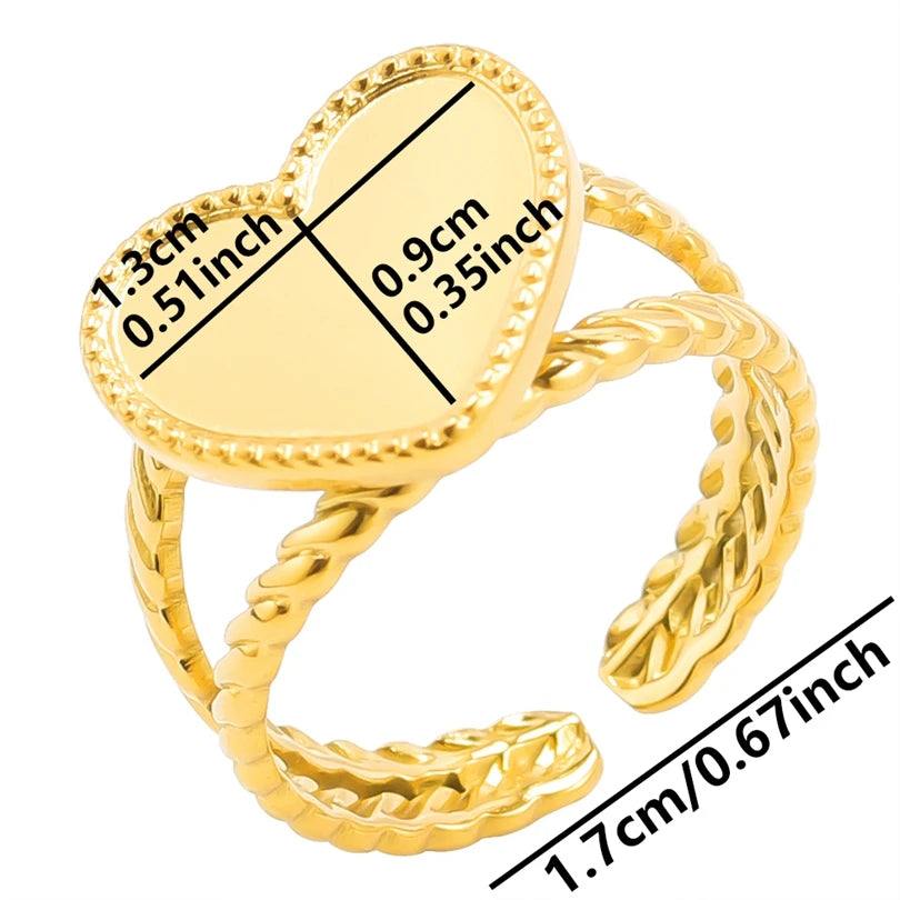 ٦ قطع/عبوة من حلقات مطلية بالذهب بقاعدة من الفولاذ المقاوم للصدأ، خواتم مفاصل فارغة يمكنك صنعها بنفسك للنساء، مجوهرات ساحرة لا يتغير لونها، بيع بالجملة