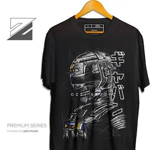 تيشيرت جافان رجالي بأكمام قصيرة مطبوع عليه رسوم متحركة يابانية