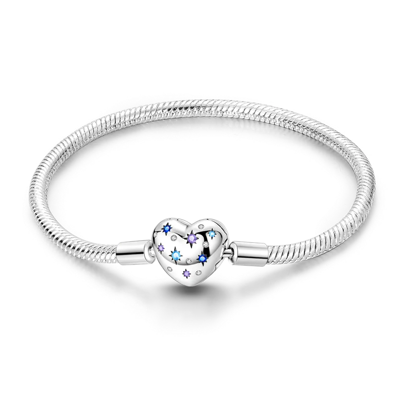 أساور من الفضة الإسترلينية عيار 925 بطول 17-20 سم على شكل فراشة على شكل ورقة البرسيم الأصلية تناسب خرز سحر DIY مجوهرات نسائية أنيقة