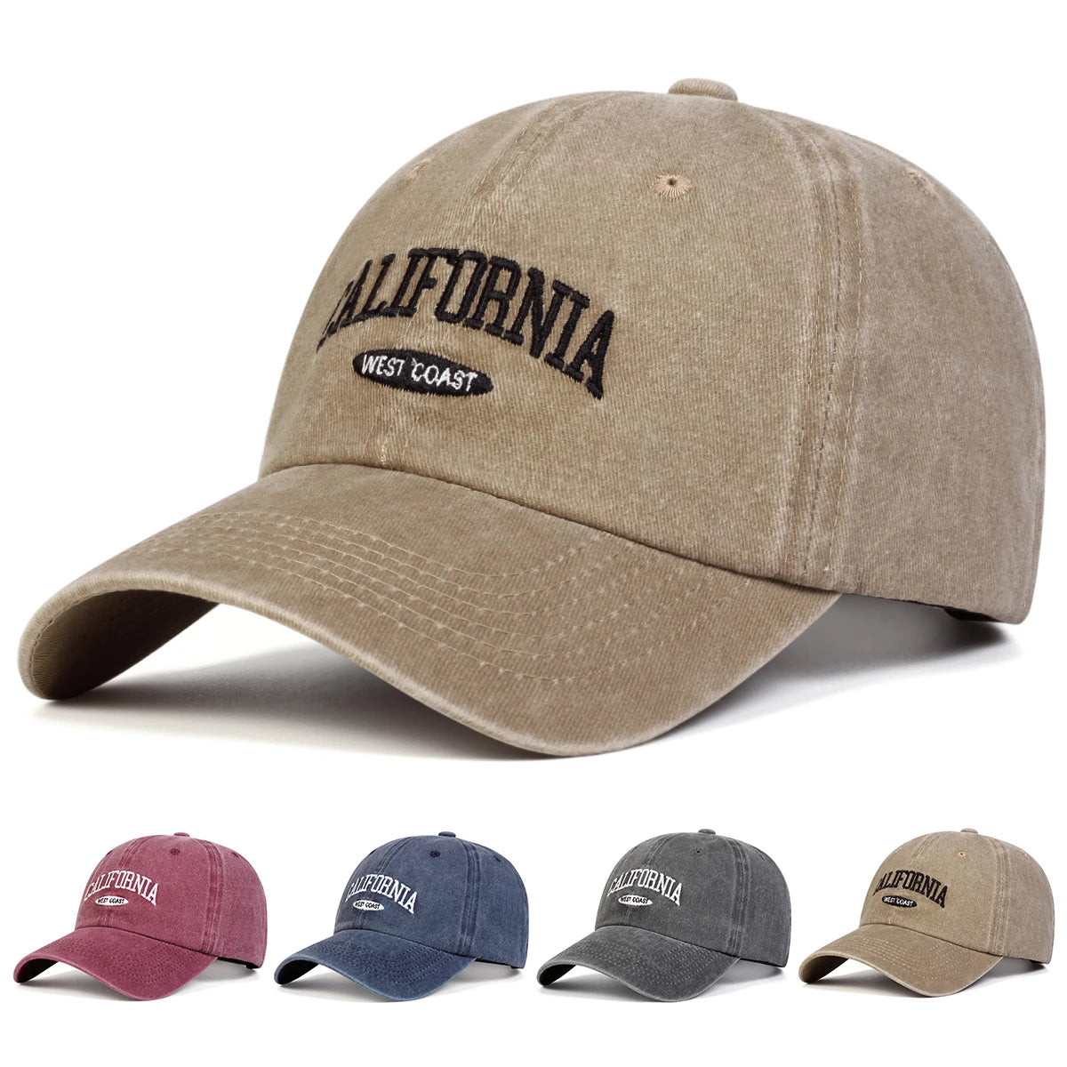 قبعات بيسبول للجنسين من كاليفورنيا مطرزة بحروف قابلة للتعديل للربيع والخريف، قبعات كاجوال واقية من الشمس