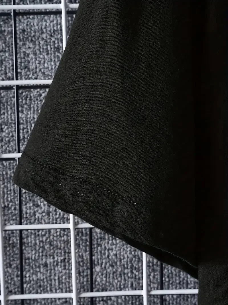 Men's summer 100% pure cotton fashionable casual sports loose cartoon bear pattern print round neck short sleeved T-shirt top