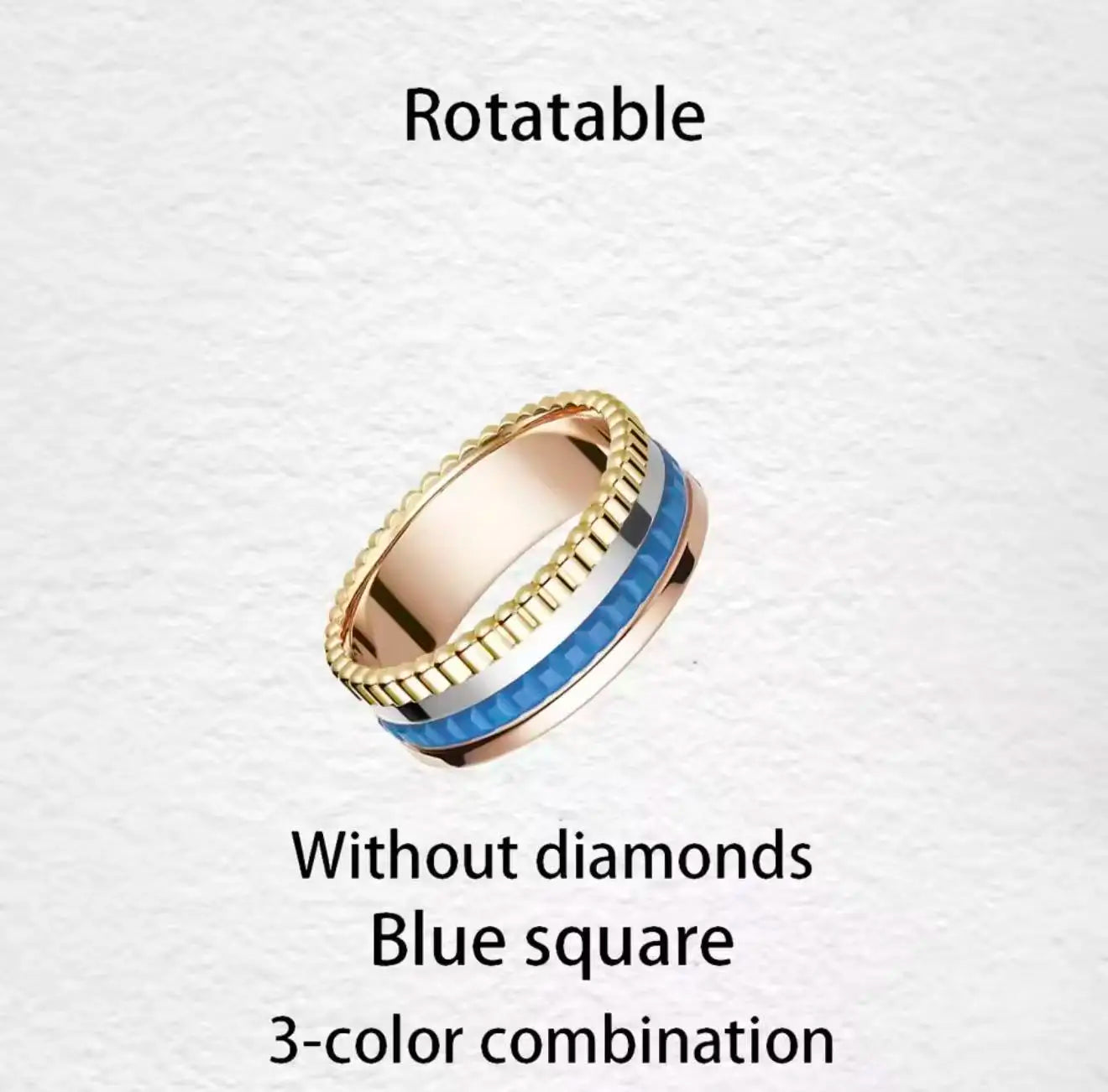 خواتم دوارة فاخرة على الطراز الفرنسي للرجال والنساء قابلة للدوران مصنوعة من مادة الموزانيت عالية الجودة باللونين الأسود والأبيض هدية للمهرجانات