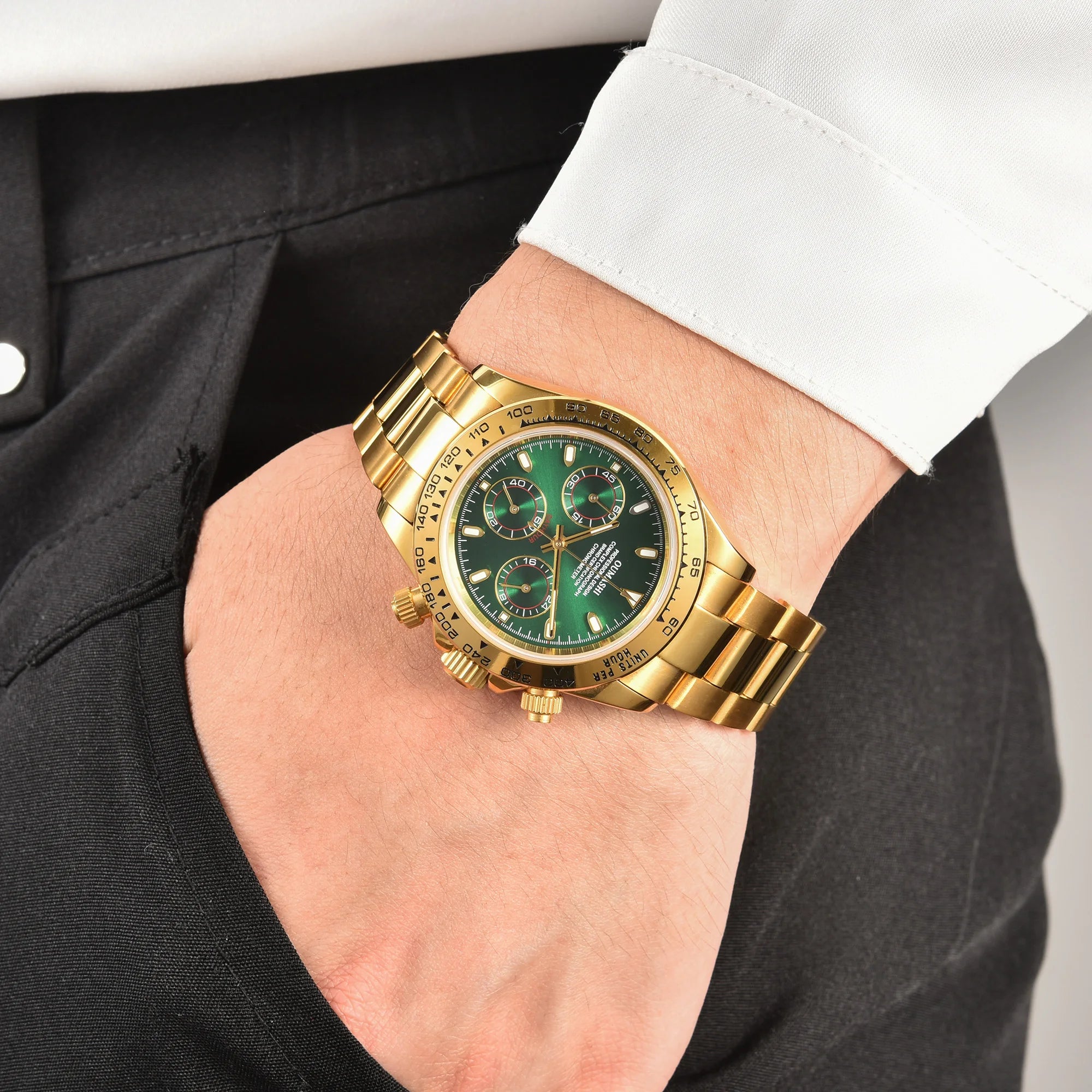 ساعة كرونوغراف فاخرة للرجال مقاس 39.3 مم، ساعة رجالية جديدة، ساعة عمل رجالية VK63، ساعة كرونوغراف رجالية VK63 مقاومة للماء حتى 10ATM