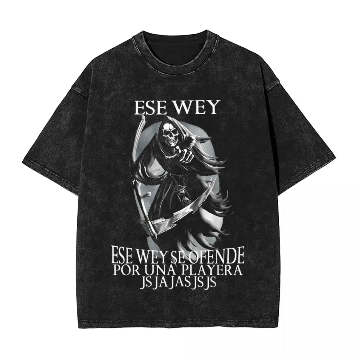 تي شيرت Calacas Chidas Gym Fitness Con Frases Sarcasticas Washed للرجال والنساء، تي شيرتات كلاسيكية، ملابس الشارع Harajuku كاجوال للجنسين