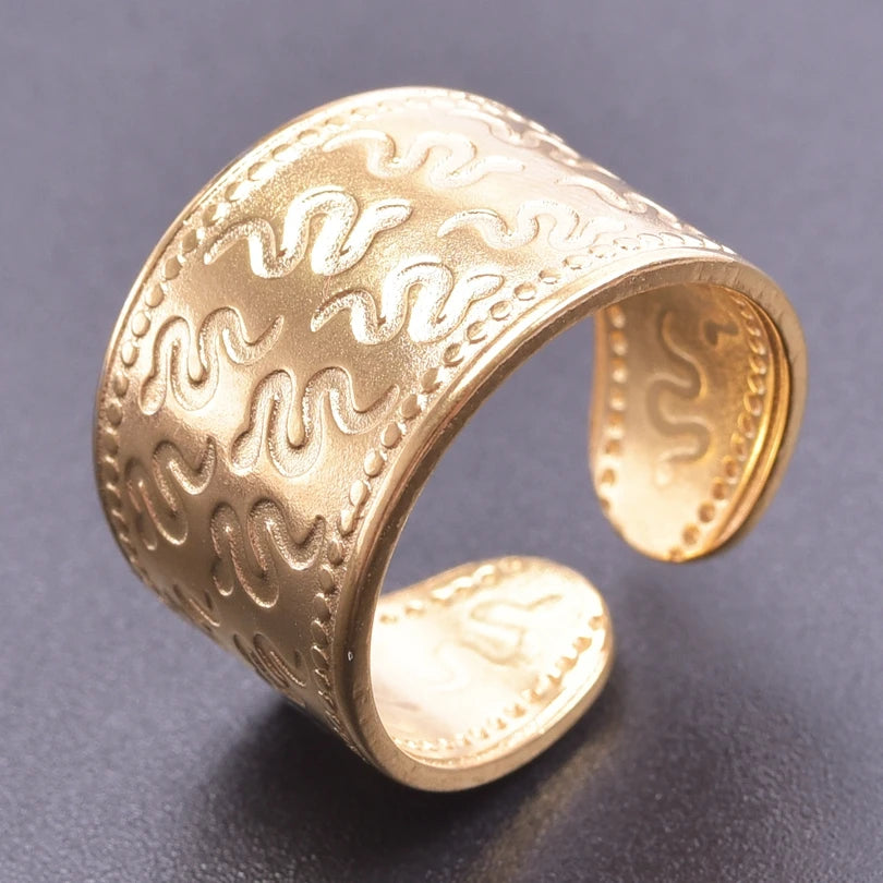 خواتم واسعة غير متساوية من الفولاذ المقاوم للصدأ للنساء والرجال، إكسسوارات، مجوهرات هندية، خاتم إصبع عتيق، هدية