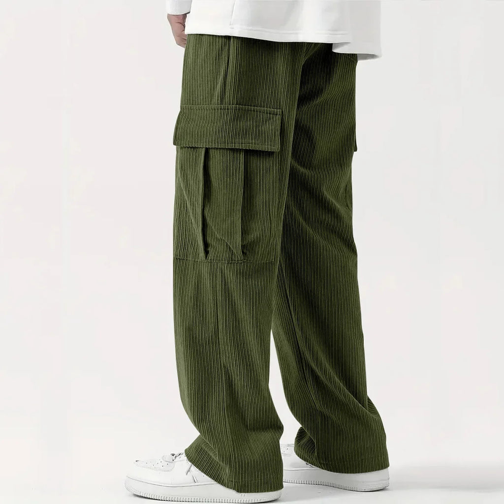 Men's Corduroy Casual Pants High Street Trend Loose Wide-leg Straight Versatile European American Style