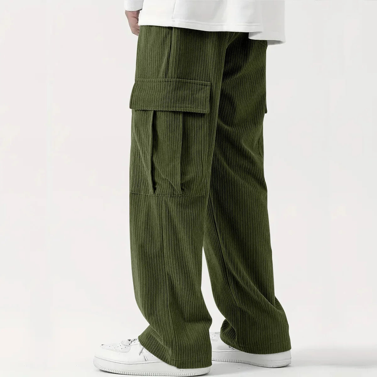 Men's Corduroy Casual Pants High Street Trend Loose Wide-leg Straight Versatile European American Style