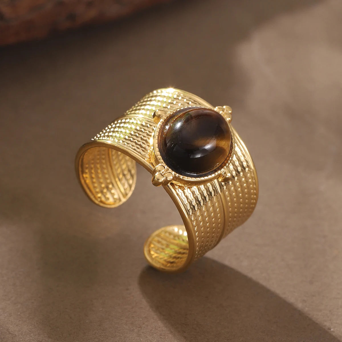 خاتم نسائي من الفولاذ المقاوم للصدأ من كرينج كوكو، قابل للتعديل، بتصميم شجرة الحياة، مرصع بأحجار الراين، خاتم أنيق للمواعدة للنساء