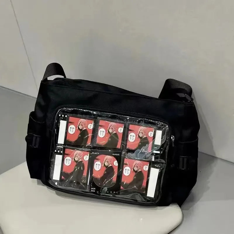 حقيبة كتف شفافة بتصميم ياباني جديد لعرض البطاقات البريدية، حقيبة كتف نسائية بتصميم DIY، حقيبة كتف بتصميم أنيمي إكسبو، حقيبة توت من Itabag