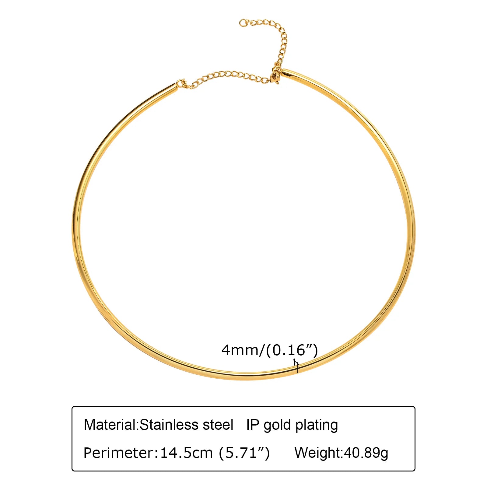 طوق رقبة نسائي، طوق مفتوح قابل للتعديل، مجوهرات بسيطة من الفولاذ المقاوم للصدأ