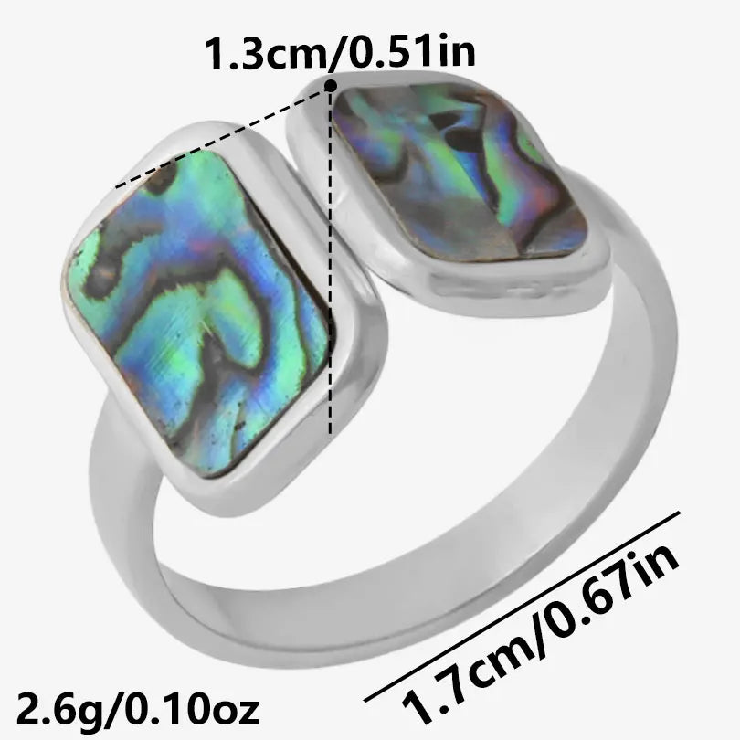 خاتم واحد عصري من الفولاذ المقاوم للصدأ، بتصميم هندسي مستوحى من البحر الطبيعي، مفتوح وسميك، بنمط صدفة بحرية، قطعة واحدة، مجوهرات نسائية عتيقة غير منتظمة