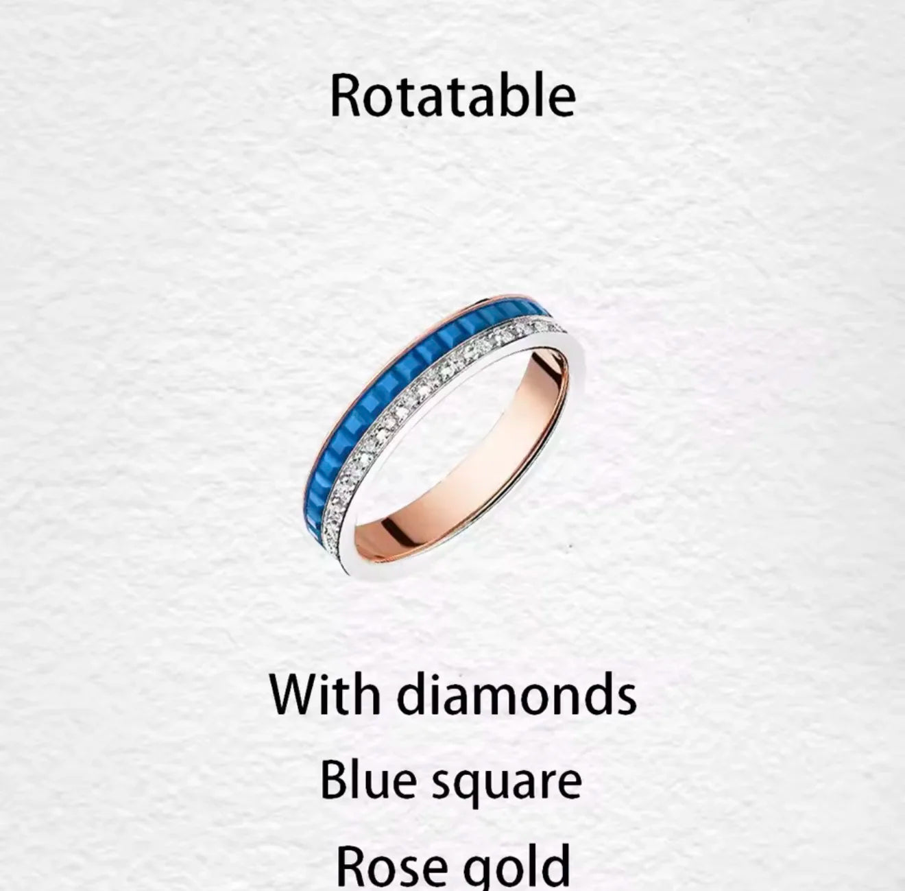 خواتم دوارة فاخرة على الطراز الفرنسي للرجال والنساء قابلة للدوران مصنوعة من مادة الموزانيت عالية الجودة باللونين الأسود والأبيض هدية للمهرجانات