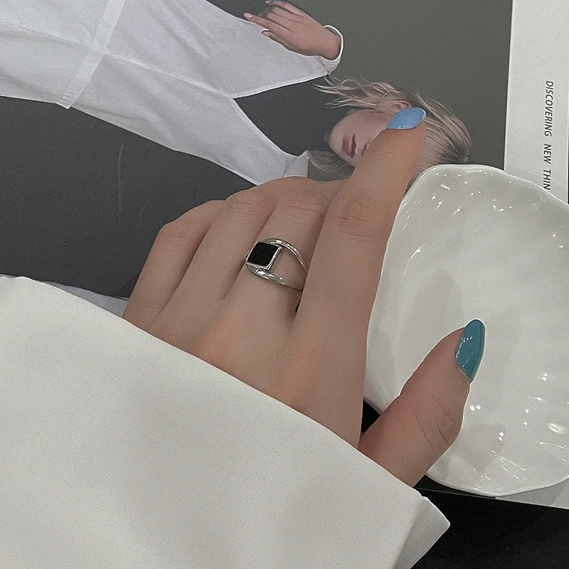 خواتم VENTFILLE من الفضة الإسترلينية عيار 925 بتصميم هيب هوب عتيق بخطوط مجوفة وبانك وفضة تايلاندية للحفلات قابلة للتعديل