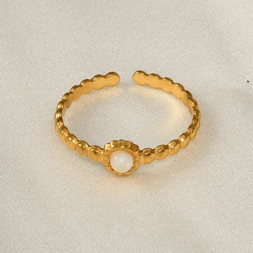 1 قطعة من خواتم عين النمر الكلاسيكية المصنوعة من الفولاذ المقاوم للصدأ القابلة للتعديل والمفتوحة للنساء والرجال إكسسوارات خاتم إصبع ذهبي اللون