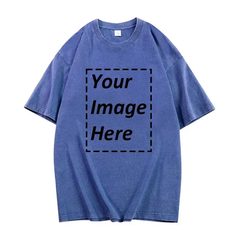 تي شيرت رجالي ونسائي ثقيل الوزن بطباعة كلاسيكية مخصصة مقاس كبير من القطن بوزن 230 جرامًا، مناسب للشارع والهيب هوب والبانك والهاراجوكو، مقاس أوروبي