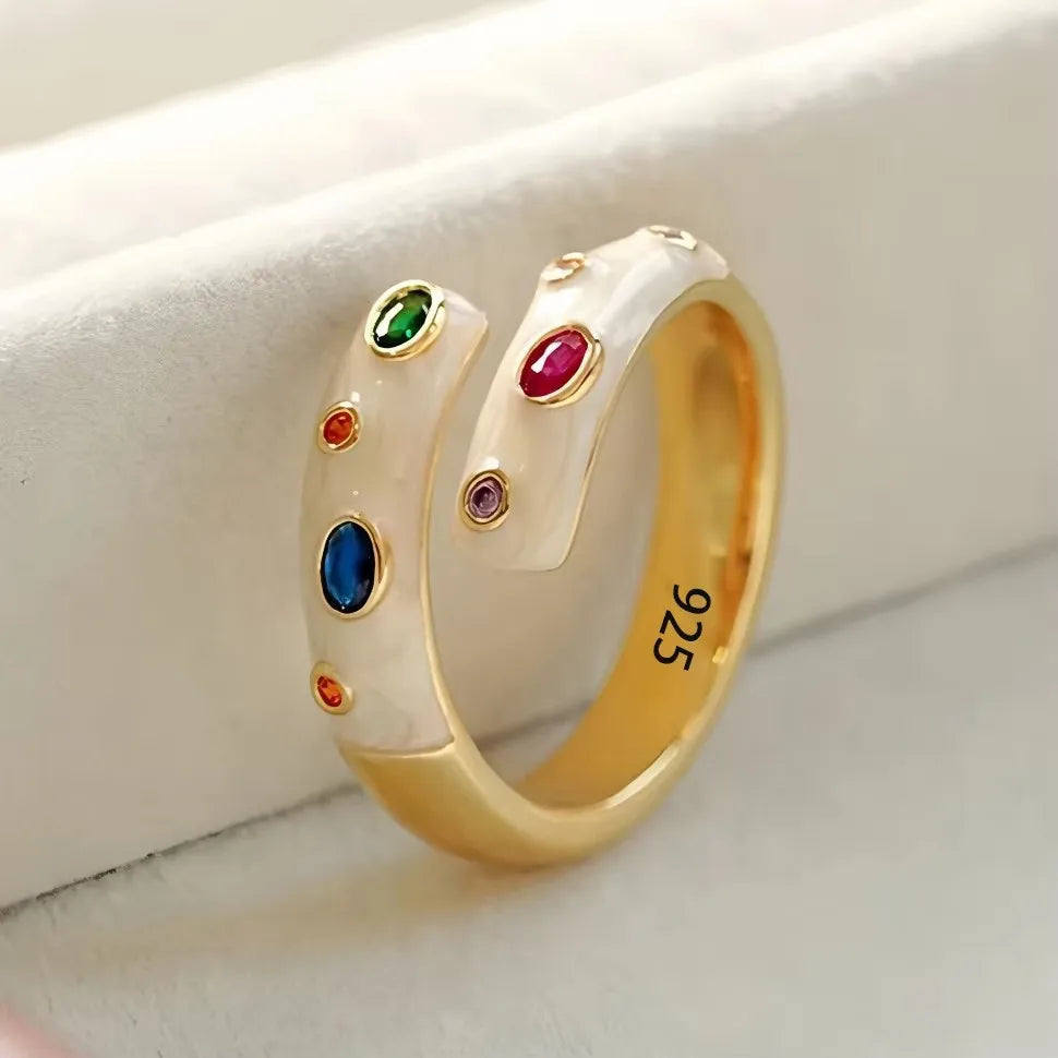 خاتم سام باندا من الفضة الإسترليني عيار 925 بتصميم هندسي مرصع بالكريستال للنساء، بيضاوي الشكل، بتصميم بانك مميز على شكل قطرة ماء، هدية مجوهرات، خدمة توصيل مباشرة