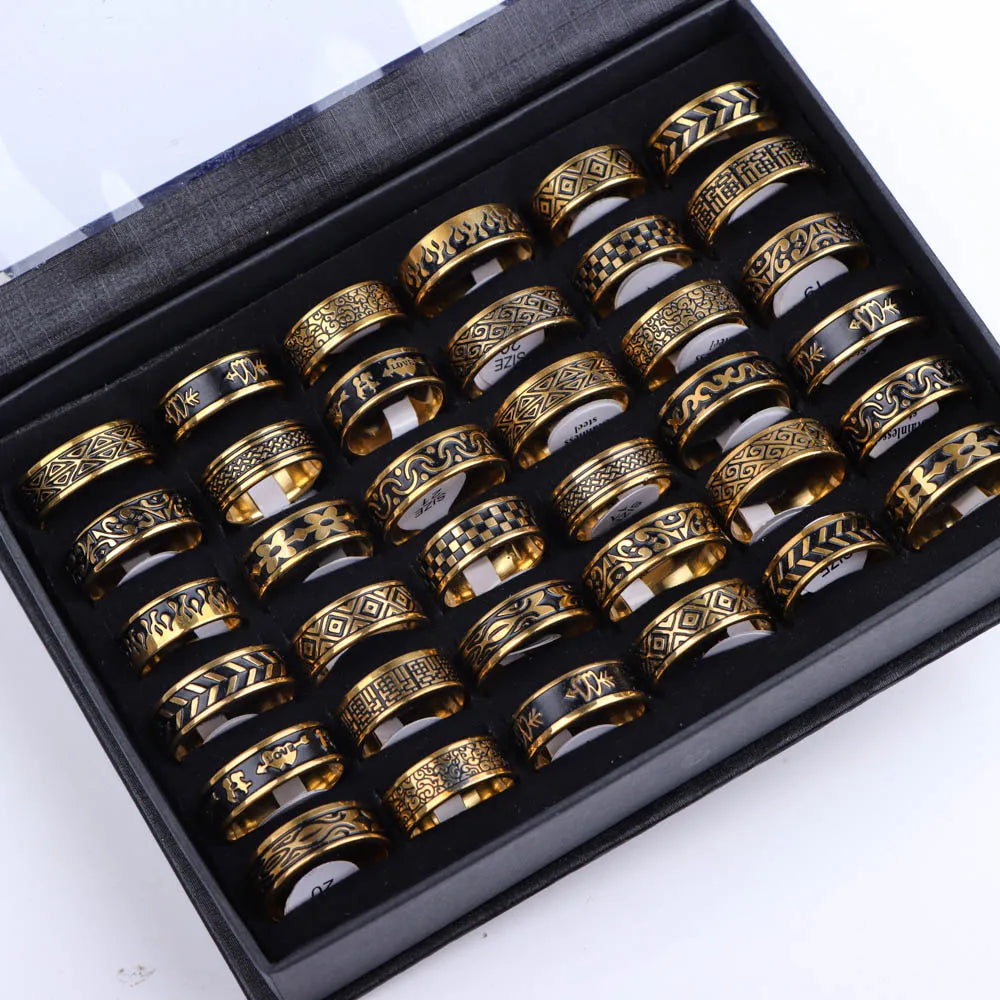 ١٠ قطع/عبوة، خاتم أنيق وبسيط من الفولاذ المقاوم للصدأ، مناسب للرجال والنساء، مجوهرات عصرية جميلة بنمط البانك، هدايا مثالية لحفلات أعياد الميلاد.