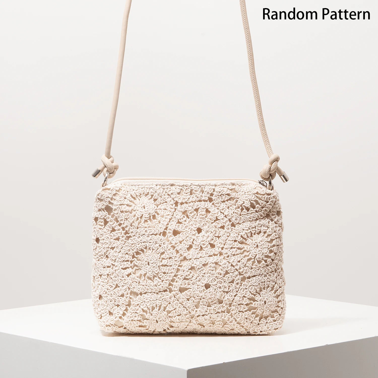 حقيبة منسوجة مجوفة منقوشة، حقائب شاطئ بوهو، حقيبة كروس أنيقة للسيدات، ملابس عطلات نسائية، مستلزمات السفر الأساسية