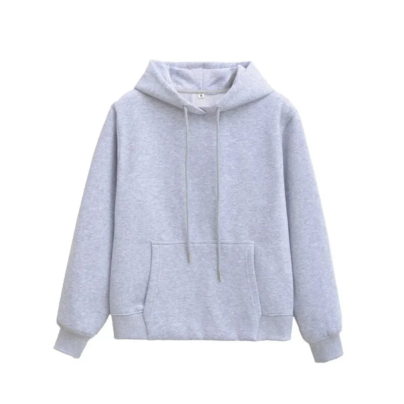 سويت شيرت بغطاء للرأس للنساء كاجوال، تي شيرت، بلوفر بسيط بأكمام طويلة، ملابس رياضية نسائية للخريف، ملابس الشارع