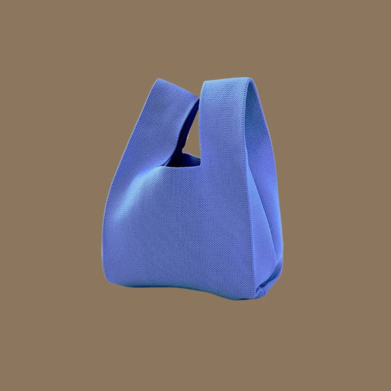 حقائب يد نسائية أنيقة مصنوعة يدويًا محبوكة، حقيبة معصم صغيرة بعقدة، حقيبة تسوق كورية كاجوال قابلة لإعادة الاستخدام