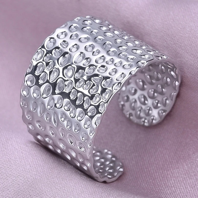 خواتم واسعة غير متساوية من الفولاذ المقاوم للصدأ للنساء والرجال، إكسسوارات، مجوهرات هندية، خاتم إصبع عتيق، هدية