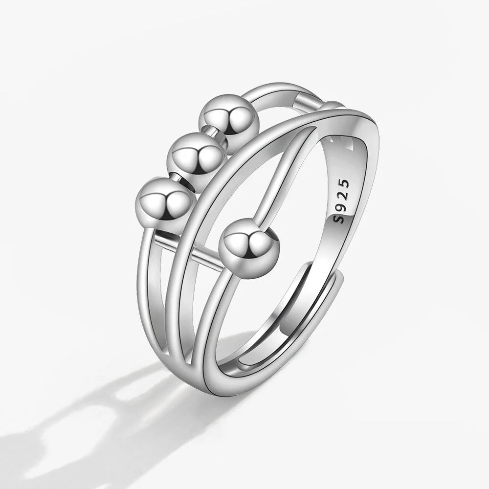 خواتم فضية مضادة للتوتر والقلق، عيار 925، خواتم دوارة للنساء والرجال، خواتم ذهبية عتيقة للأزواج، مجوهرات، شحن مجاني، هدية