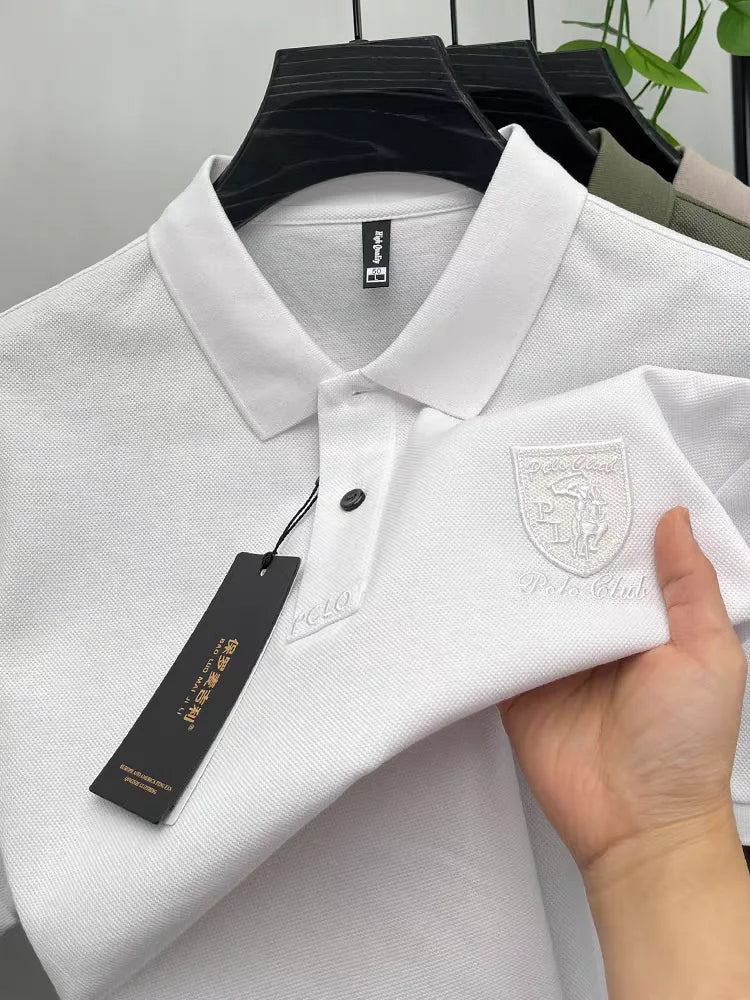 قميص بولو رجالي بأكمام قصيرة من العلامة التجارية الراقية مطرز بشعار فاخر مناسب للأعمال التجارية غير الرسمية صيفي قابل للتنفس وعصري من بول تي شيرت