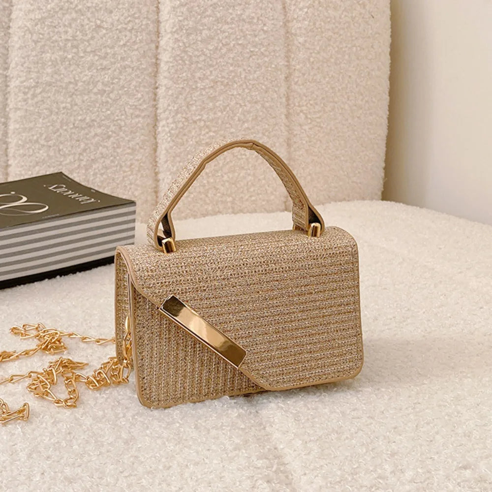 حقيبة كتف مربعة صغيرة عصرية على الطراز الكوري حقيبة يد لامعة حقيبة تنقل يومية حقيبة رسول عادية