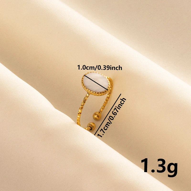 خاتم أبيض مطلي بالذهب الحقيقي بتصميم نجمة وقلب وعين، مفتوح وقابل للتعديل، مصنوع من الفولاذ المقاوم للصدأ بتصميم عتيق، مناسب للنساء والرجال، مجوهرات عيد ميلاد