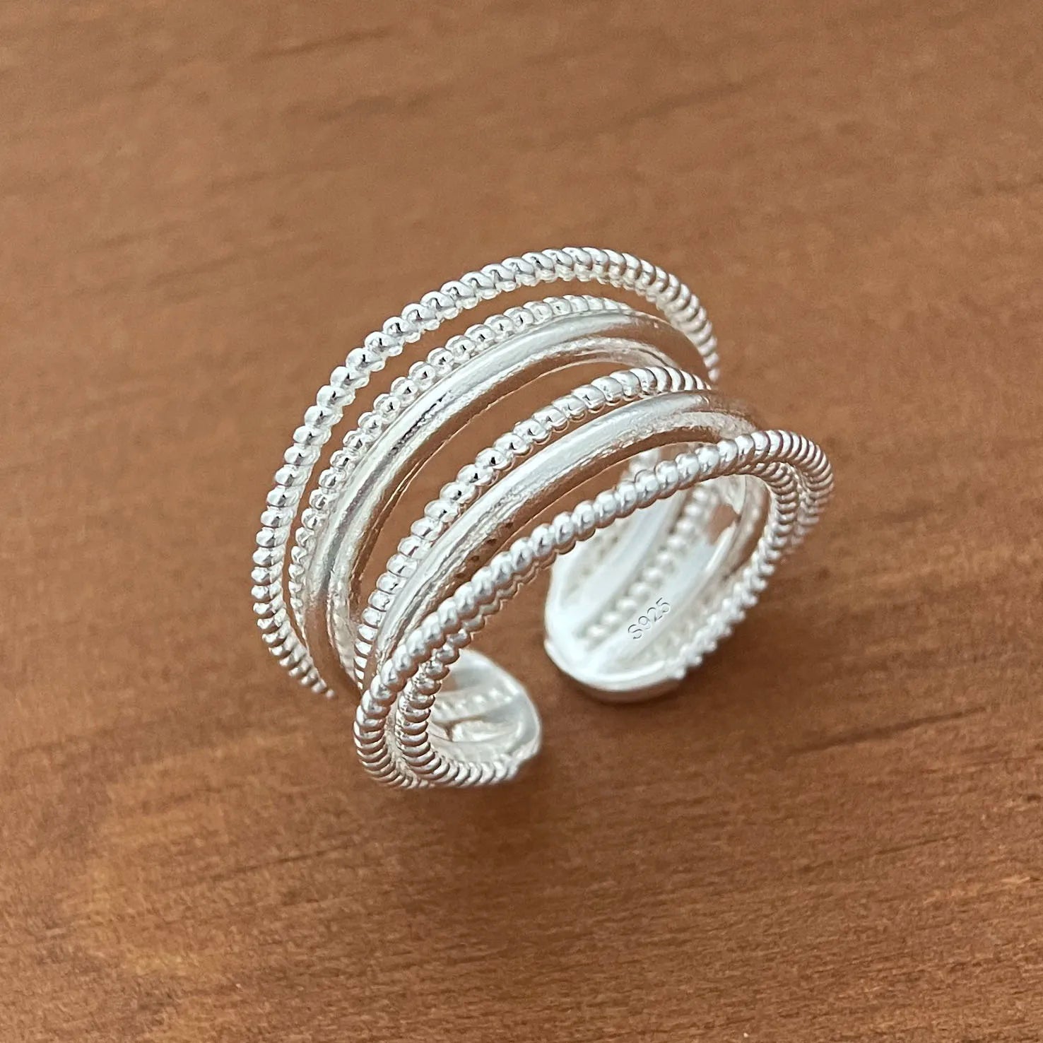 خواتم من الفضة الإسترليني عيار 925 للنساء والأزواج، بتصميم بسيط مصنوع يدويًا، لون أزرق، هدية مثالية للحفلات، تمنع الحساسية.